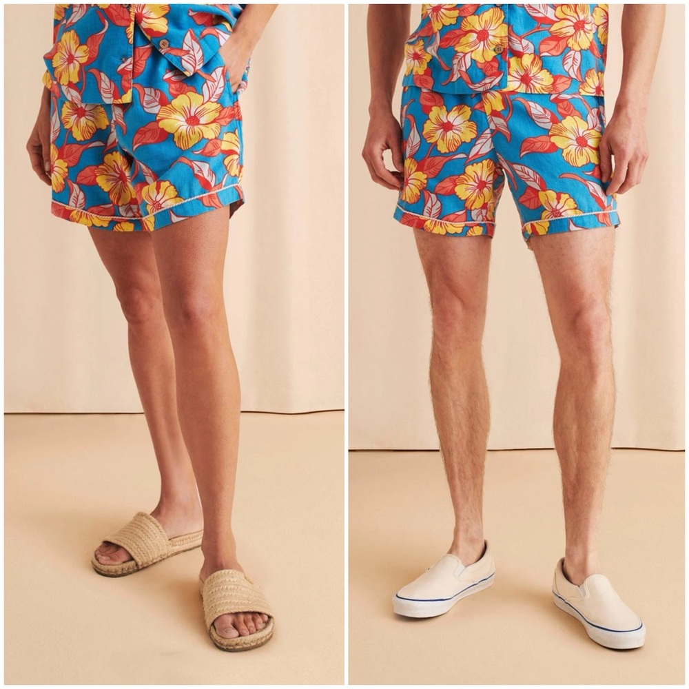 Faherty Unisex She Does Him Max Shorts Linen Blend Tropical vacation 14
